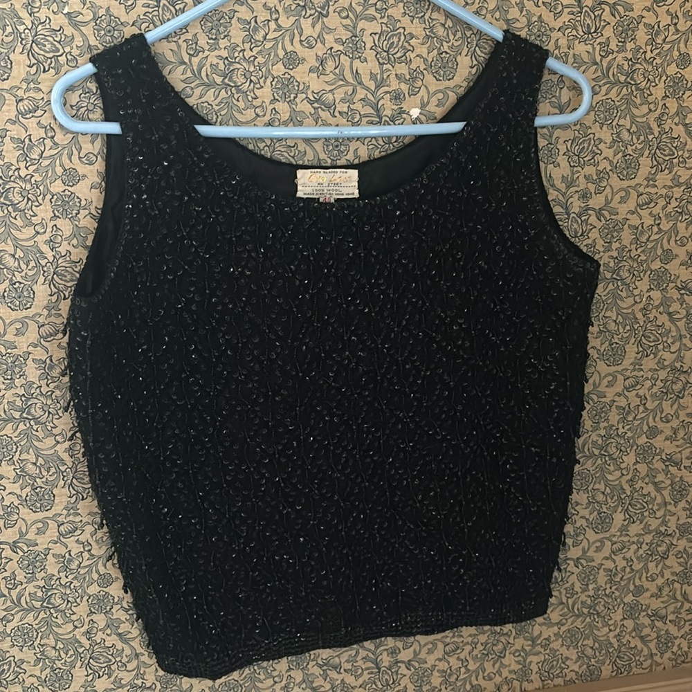 Vintage Gyn Les beaded wool shell